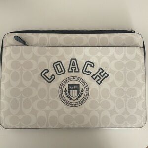 Coach Laptop Case with signature canvas varsity symbol